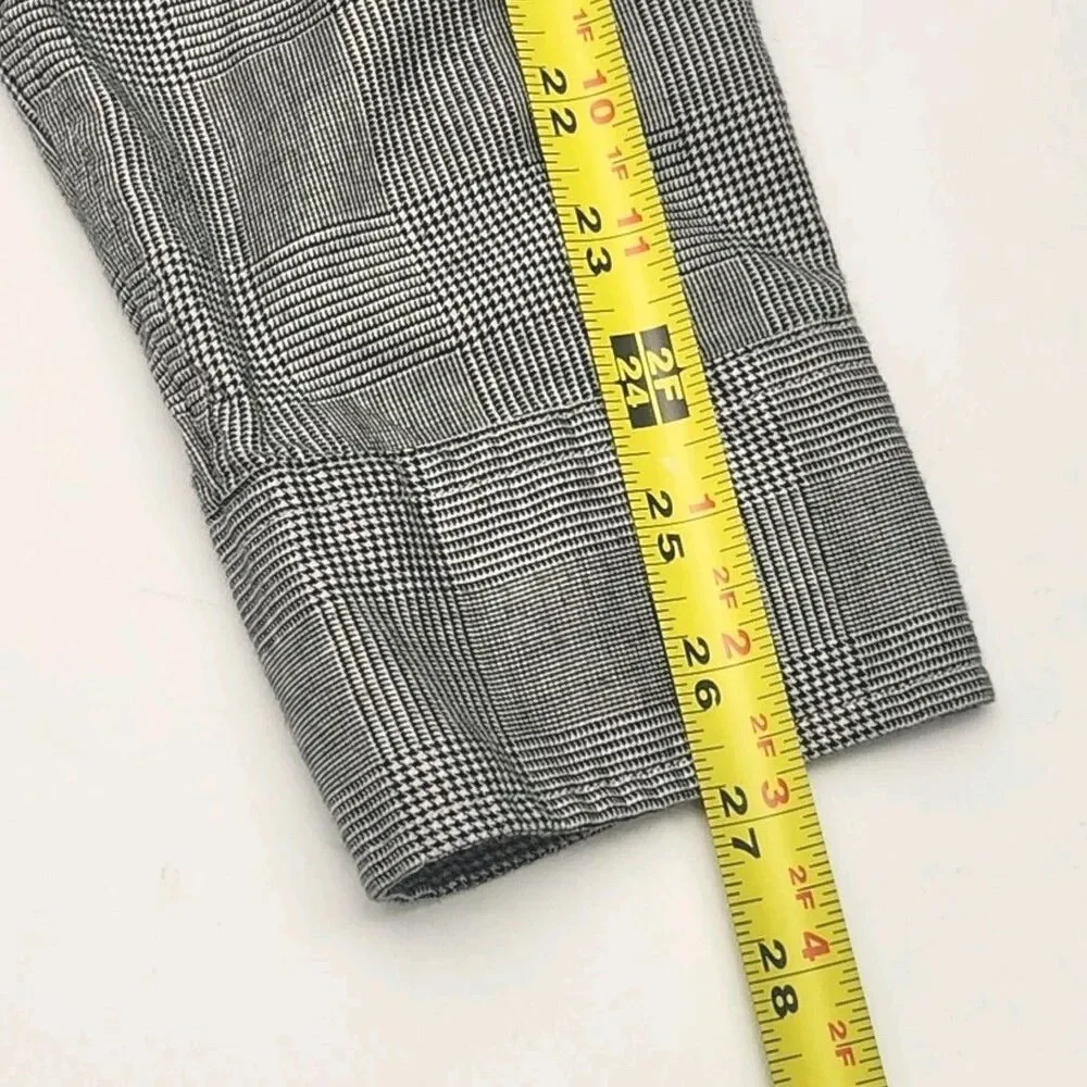 J Crew Shirt Slim Lightweight Flannel Cotton Sz XL Black White Plaid Check Men